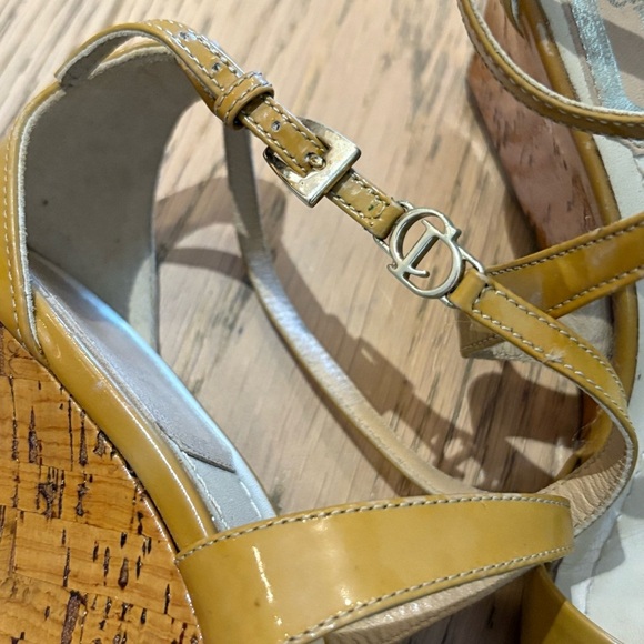 Dior Cork Wedge Patent Strappy Sandals - Picture 4 of 11